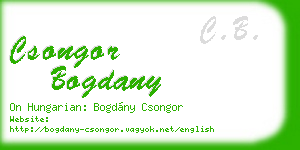 csongor bogdany business card