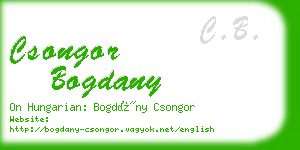 csongor bogdany business card